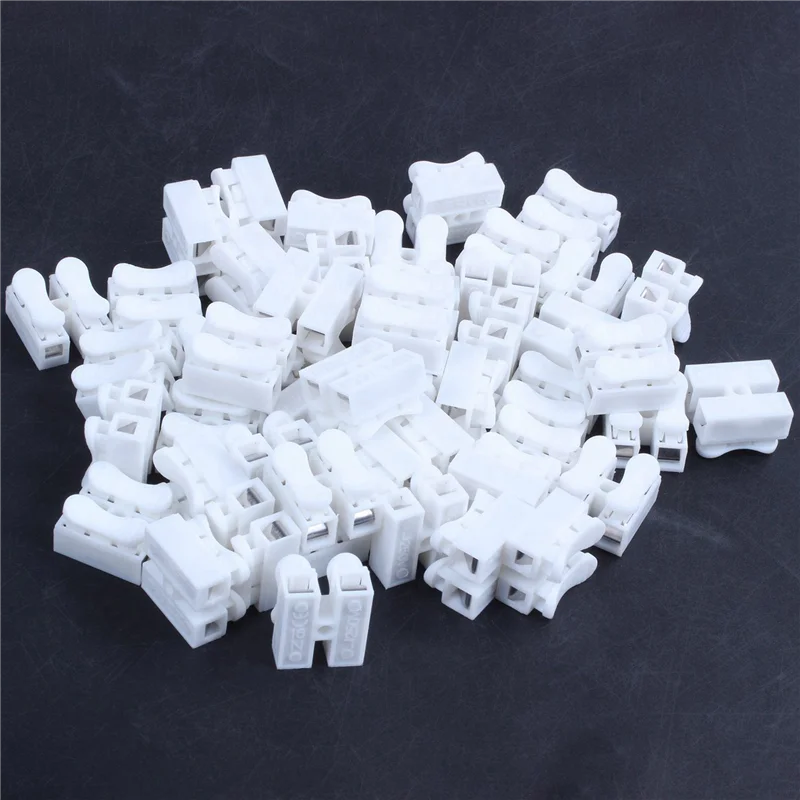 

AA81-300PCS CH2 Spring Quick Wire Connector Cable Clamp Terminal Block Connector For LED Strip Light