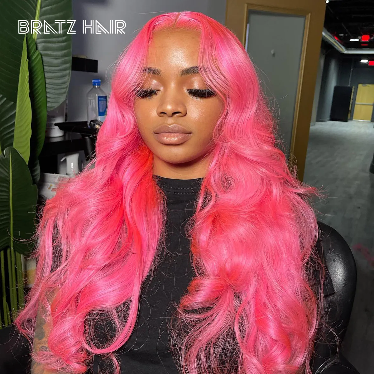 

Pink Body Wave Lace Front Wig Human Hair 13x4 Lace Frontal Human Hair Wig 180 Density Transparent Brazilian Hair Colored Wig