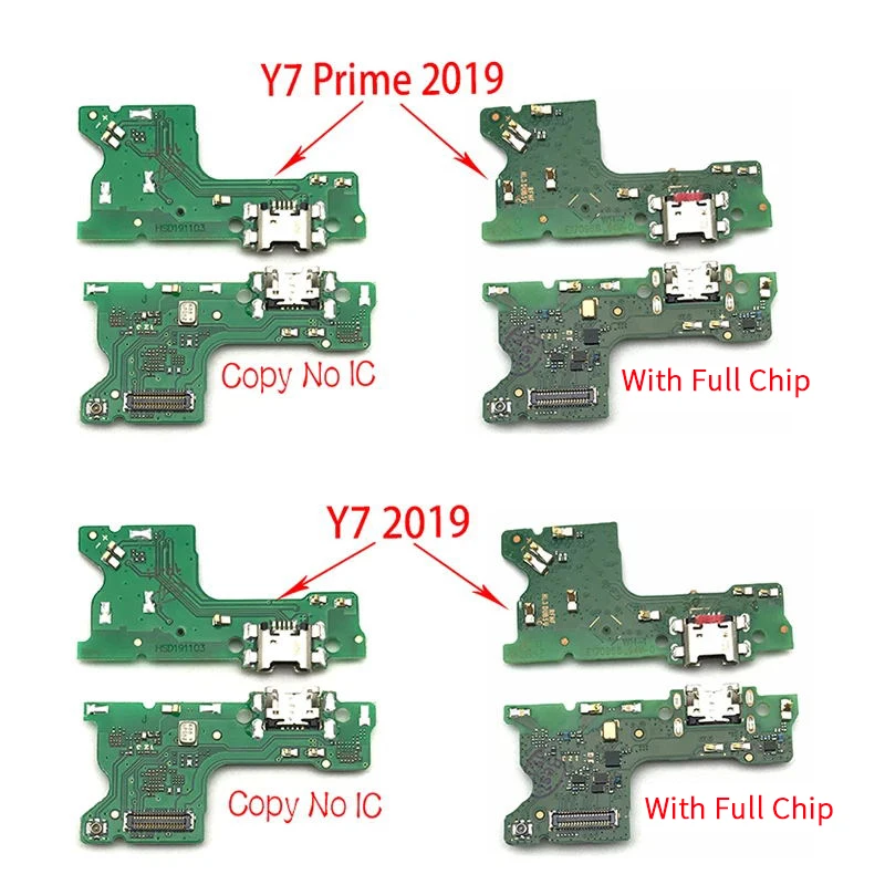 Dock Connector Charger Board For Huawei Y7 2019 / Y7 Prime 2019 USB Charging Port Flex Cable with Microphone Replacement