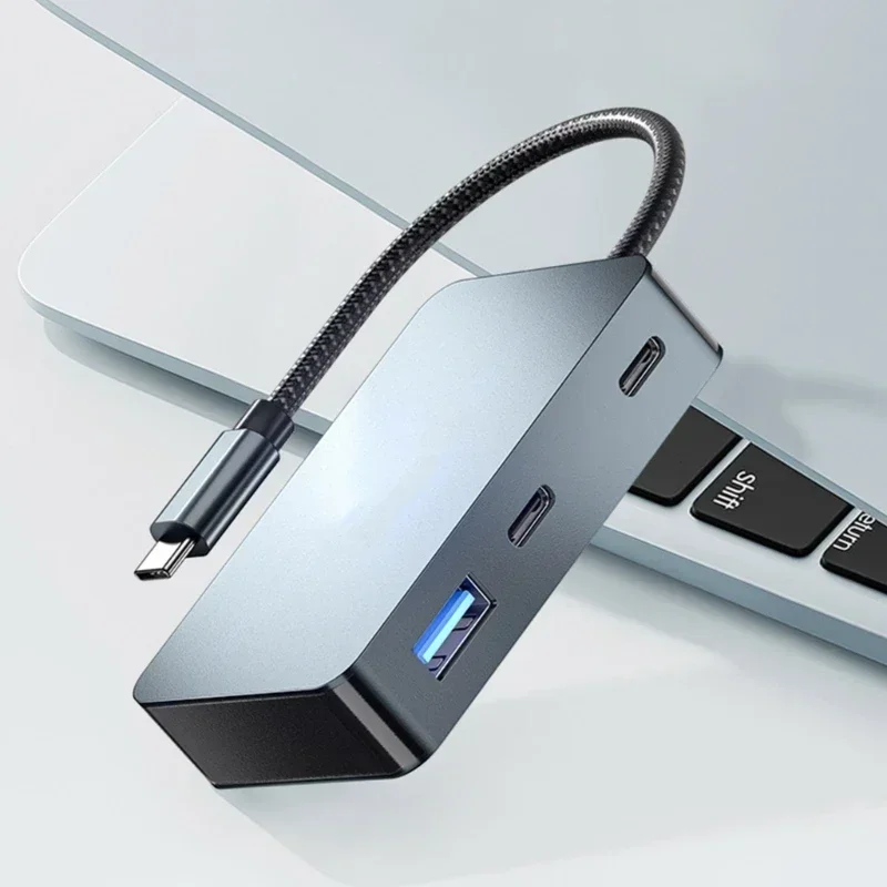 USB pembagi HUB TypeC mendukung PD100W Dok aluminium 5in1