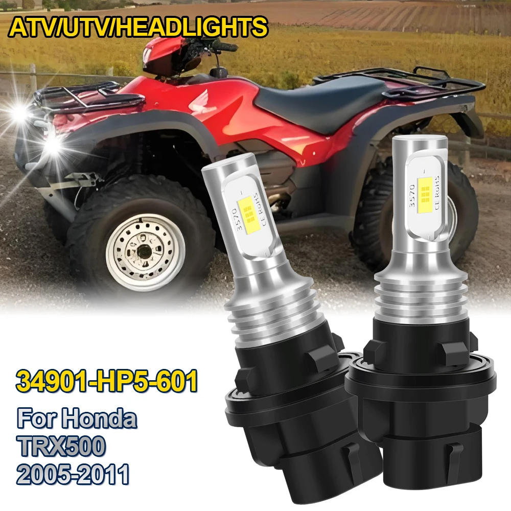 

2X LED Fog Bulb for Honda TRX500 2005 2006 2007 2008 2009 2010 2011 ATV OE Headlights Foreman 500 6000K White 34901 HP5 601 LED