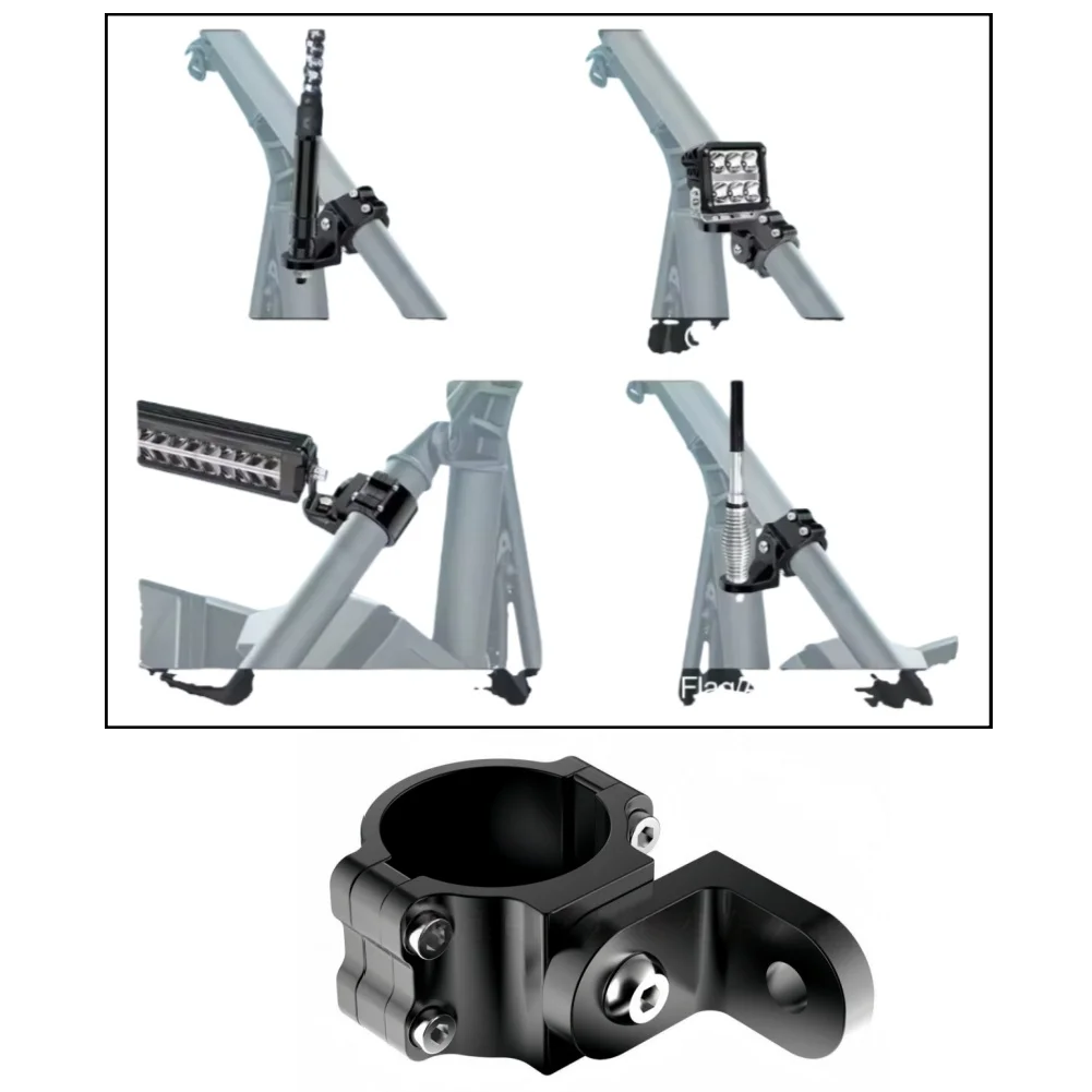 سبائك الألومنيوم ل UTV سوط ضوء جبل 1.75 بوصة 2 بوصة قوس قابل للتعديل لأضواء LED والأعلام ل بولاريس #5