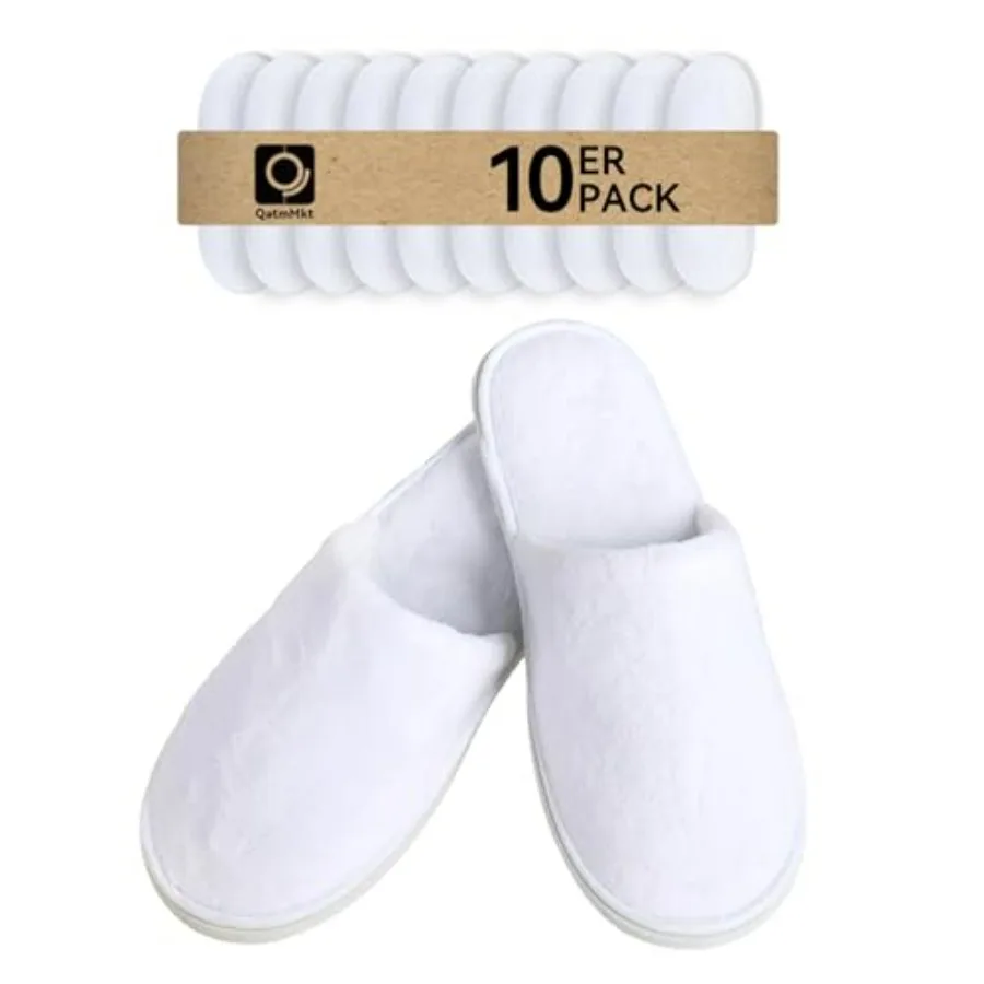 

10 Pairs Guest Disposable Slippers, SPA Cotton Slippers, Hotel Bath Slippers Disposable, Travel Bulk Guest House Slippers for S