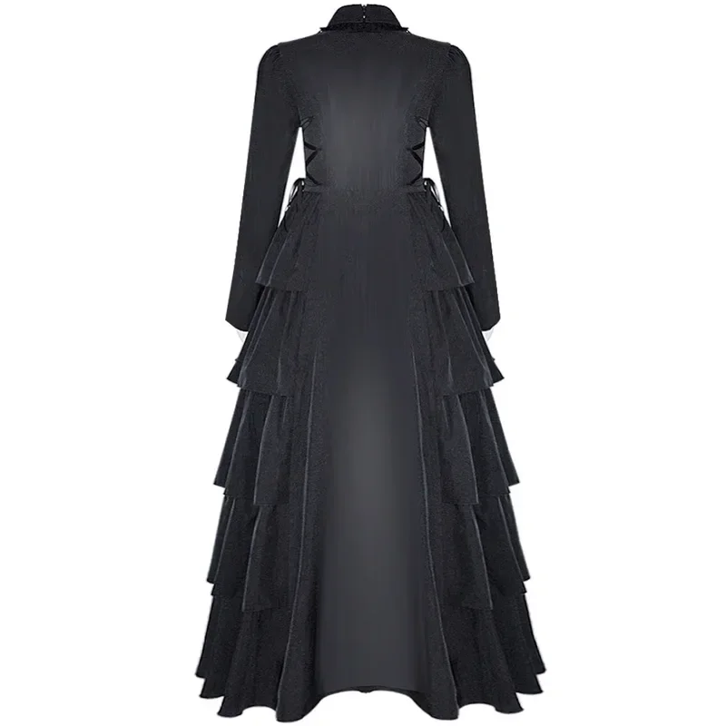 Medieval Retro Gothiced Court Royal Lady Ball Dress Tight Waist Women Elegant Costume Vestido MN1