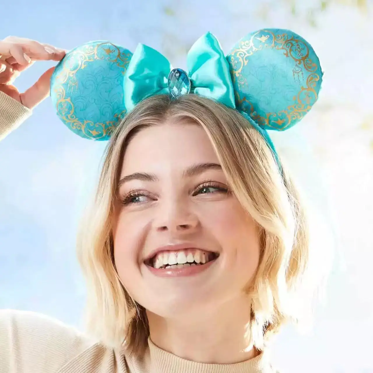 Disney Princess Mickey Minnie Mouse Ear Headband For Child Disneyland Mickey Adult/Women Mermaid Leather Plush Sequin Cosplay