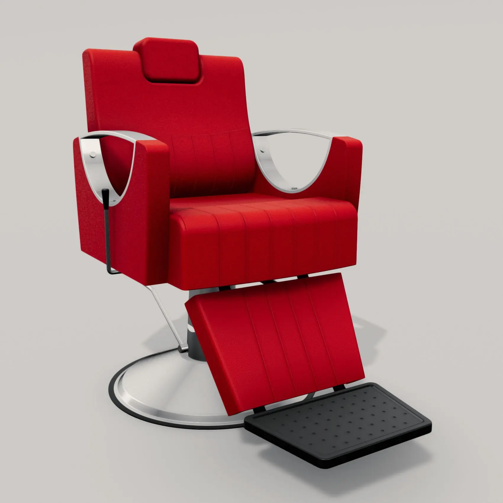 JH-Modern Minimalist Black Leather Seat Hydraulic Pump Hair Cutting Adjustable Height Reclining Ergonomic Barber Salon Chair^