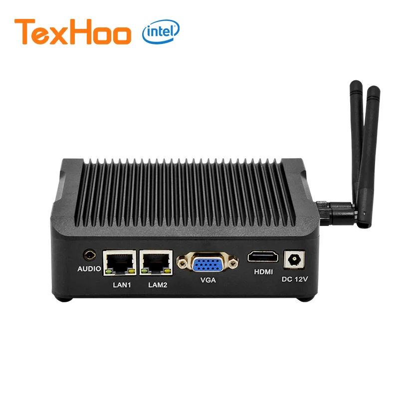 TexHoo Mini PC, Intel Celeron N2940, 4GB/8GB DDR3, 256GB SSD, Win 10 Portable PC, WiFi, BT, 2COM+2LAN ITX Service/Industria Host