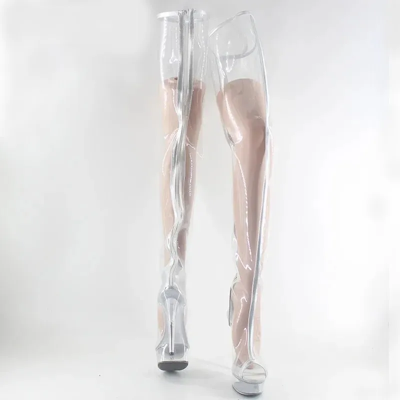

High-heeled women's high-heeled shoes, sexy club pole dancing boots, knee-high waterproof platform 15 cm