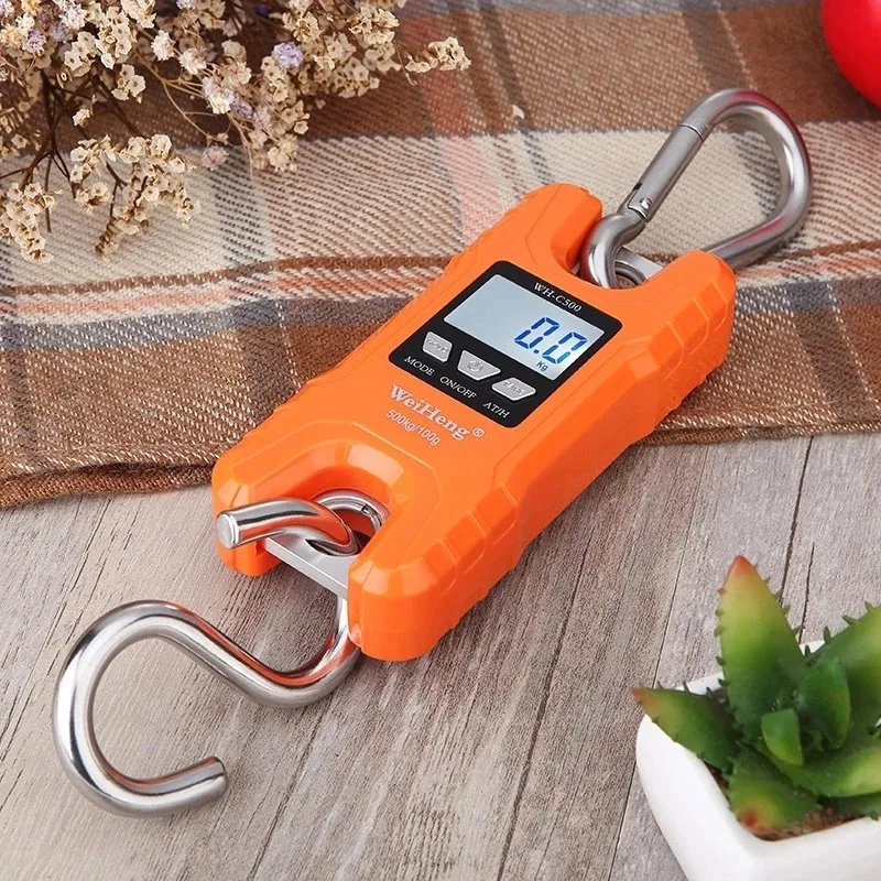 Crane Scale 150/300/500kg Heavy Duty Hanging Weighting Hook Steelyard Portable LCD Electronic Digital Industrial Crane Scale