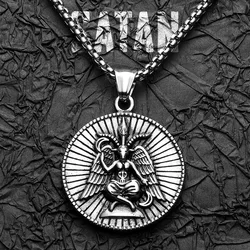 Fallen Angel Devil Satan Stainless Steel Men Necklaces Pendant Chain Powerful Amulet Vintage For Women Jewelry Gifts Wholesale