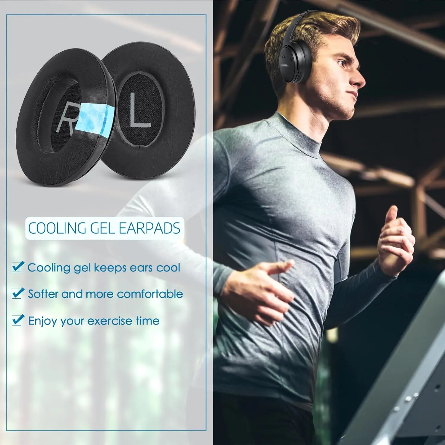 Охлаждающий гель Bose QC45, сменные подушечки для наушников Bose QC45, сменные подушечки для наушников Bose QuietComfort 45, с