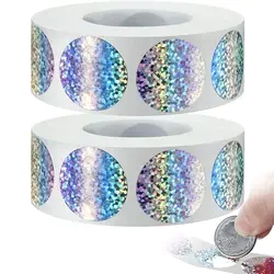 300PCS Round Scratch Off Stickers Coating Labels Lottery Ticket Activity Card Self-Adhesive Laser Hologram Dots Dia.2.5cm