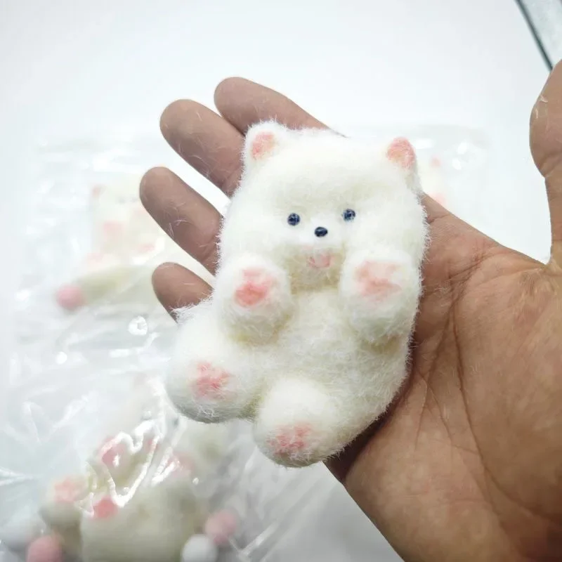 Kawaii Flocked Bunny Angel Sheep Seal Chick Curly Dog Relieve Stress Irritability Fingertip Toy Sensory Autism Kids Squishy Gift