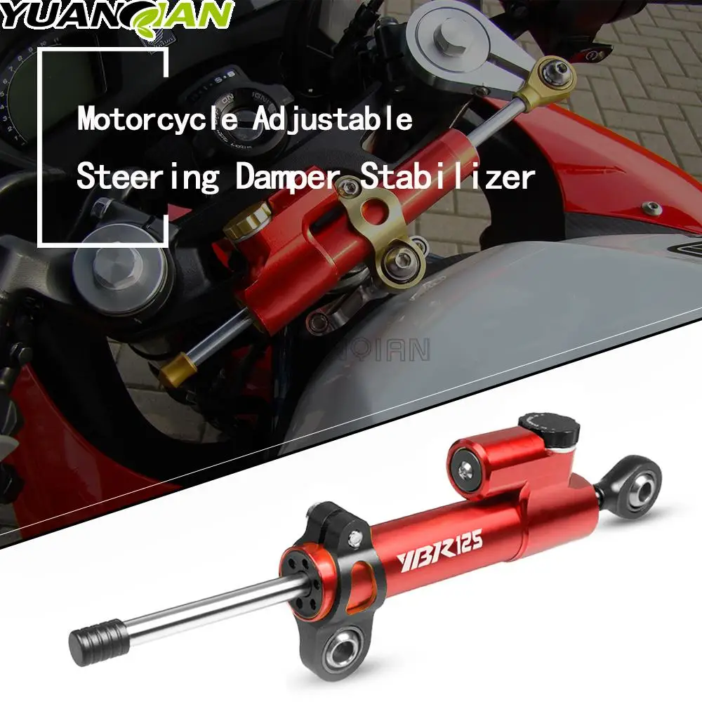 FOR YAHAMA YBR 125 250 YBR125 YBR-125 Universal Motorcycle Adjustable Steering Damper Stabilizer 2005-2016 2006 2007 2008 2009