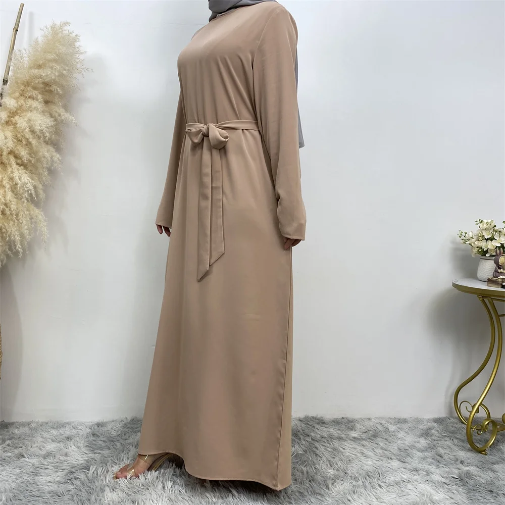 عباية إسلامية موضة جديدة فستان ساخن تركيا العربية دبي رداء بلون سادة مع جيوب فستان نسائي طويل 28
