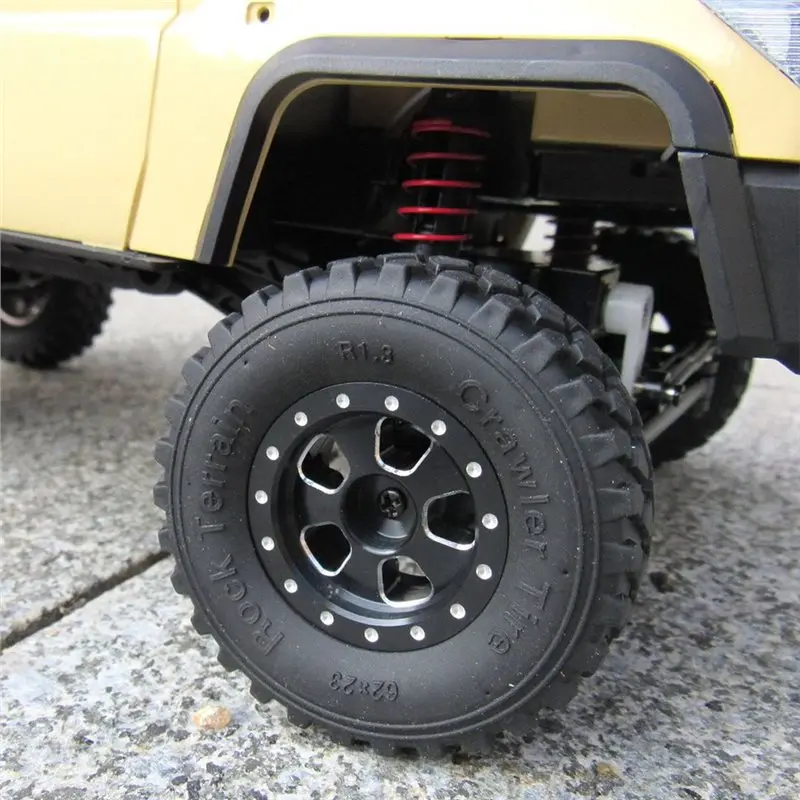 Odies-carros de controle remoto pneus rc carro rodas de metal e aro hub para 1/16 wpl rc carro rc peças atualização