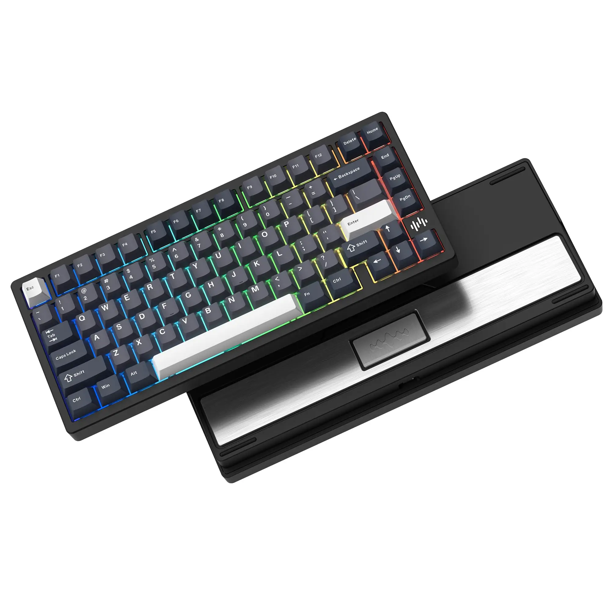Womier RD75 Pro Черный QMK/VIA Repaid Quick 3 режима Алюминиевая механическая клавиатура Беспроводная 75% пользовательская клавиатура для Windows/Mac/ПК