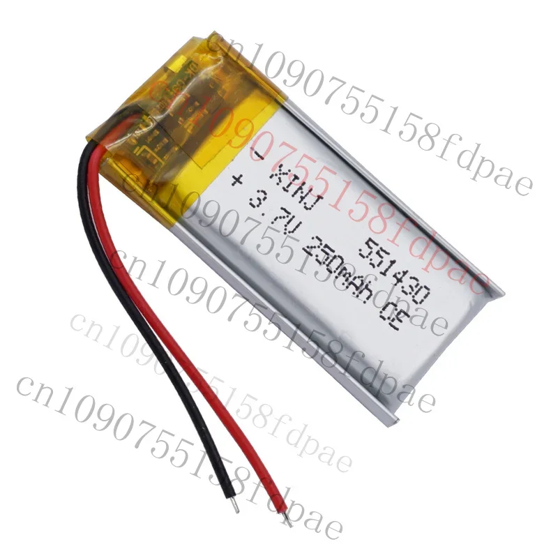 OK 2 قطعة 3.7 فولت 250 مللي أمبير 0.925Wh بطارية ليثيوم 551430 لسماعات بلوتوث GPS