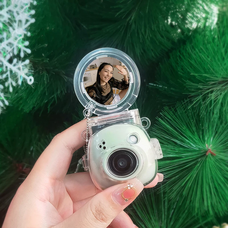 Casing kamera Instax Pal, sarung pelindung transparan Anti gores dan jatuh Pal Set dengan cermin menembak sendiri