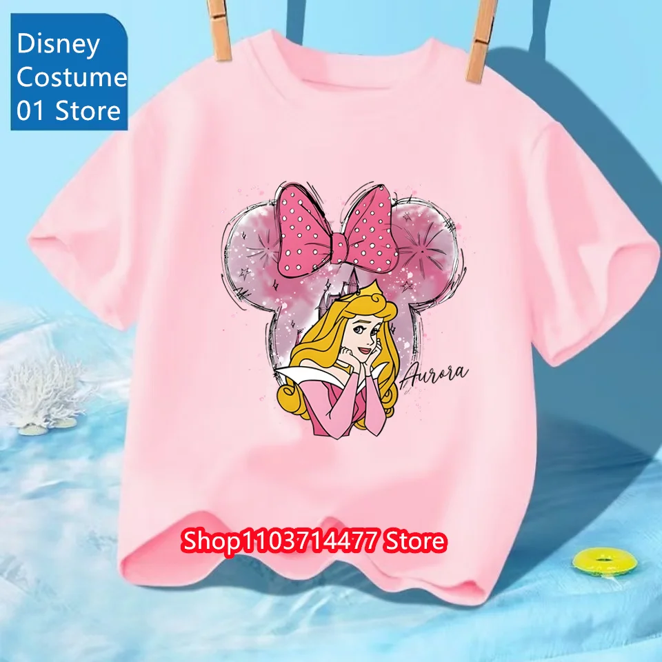 

Летняя детская одежда унисекс, футболка принцессы с милым рисунком для мальчиков и девочек, эстетический забавный детский топ с круглым вырезом, белый с короткими рукавами