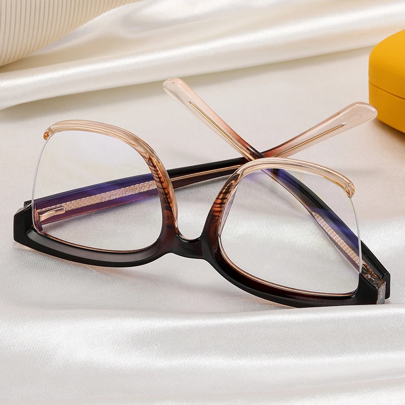 BEMORE Butterfly Anti-Blue Light Single Vision Reading Eyeglasses Myopia Glasses for Woman Customizable Prescription
