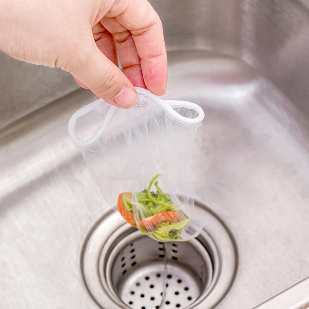 

30pcs Sink Mesh Bag Fine Filter For Kitchen Drain Outlet Strainer Garbage Hair Collector Clean Tidy Sink Filter Drain Tool