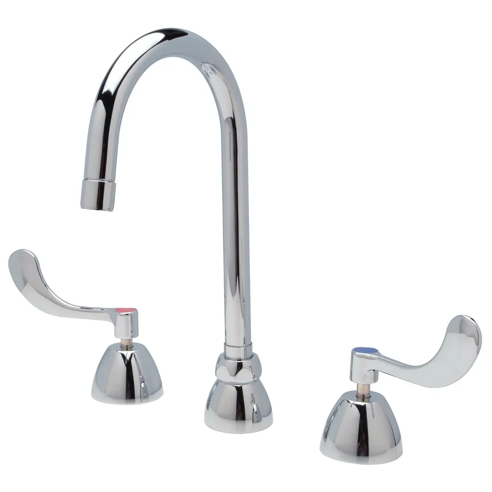 

Zurn AquaSpec XL Widespread Gooseneck Faucet with 5 3/8 Spout, 2.2 GPM Aerator, and 4 Wrist Blade Handles