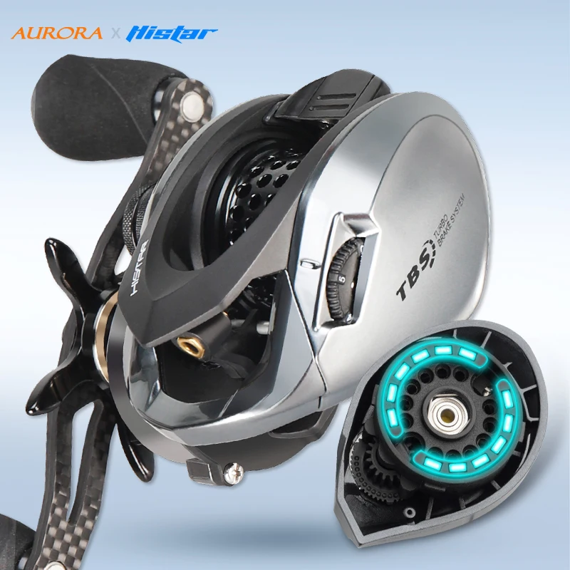 HISTAR Aurora Light Lure Version 7.3:1 High Ratio 5kg Drag Power 11+1 BB Double Magnetic Braking Baitcasting Fishing Reel