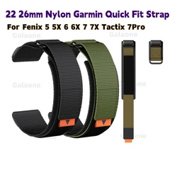 Garmin Nylon Strap para Fenix, Pulseira de liberação rápida, Pulseira de relógio substituível, Pulseira, Fenix 5Plus 6Pro 7 Instinct, Fenix 7X 5X 6X, 22mm, 26mm