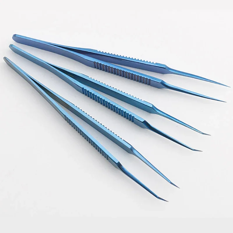 Hair Transplant Forceps 115mm Angled Straight, Titanium Alloy Follicle Extraction Tweezers, FUE Surgical Tools for Clinic