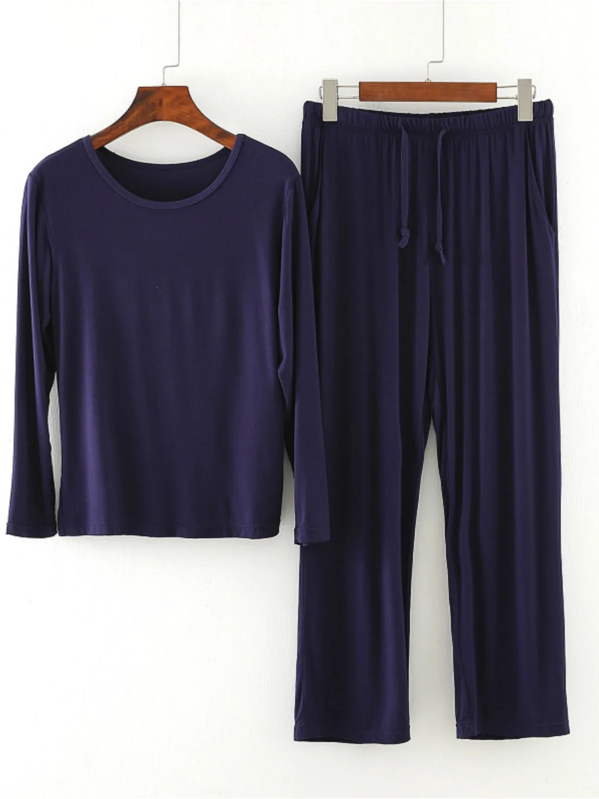 

Loose Modal Couples Spwear Long Sve round Ne Home Clothes Set Comfortable Underwear for Autumn Winter Casual Home