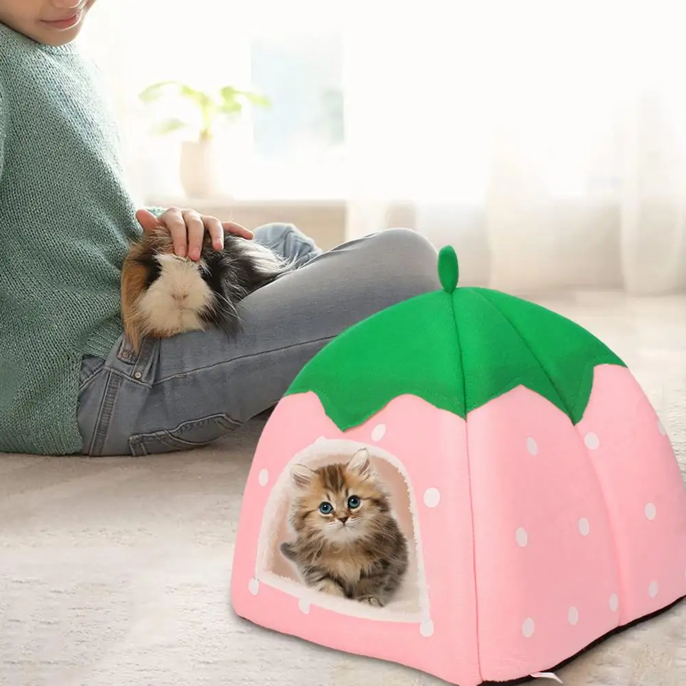 Bright Colored Pet Bed Private Place for Pets Cozy Hideaway Hut for Small Strawberry Hamster House Guinea Pig Bed Rabbit