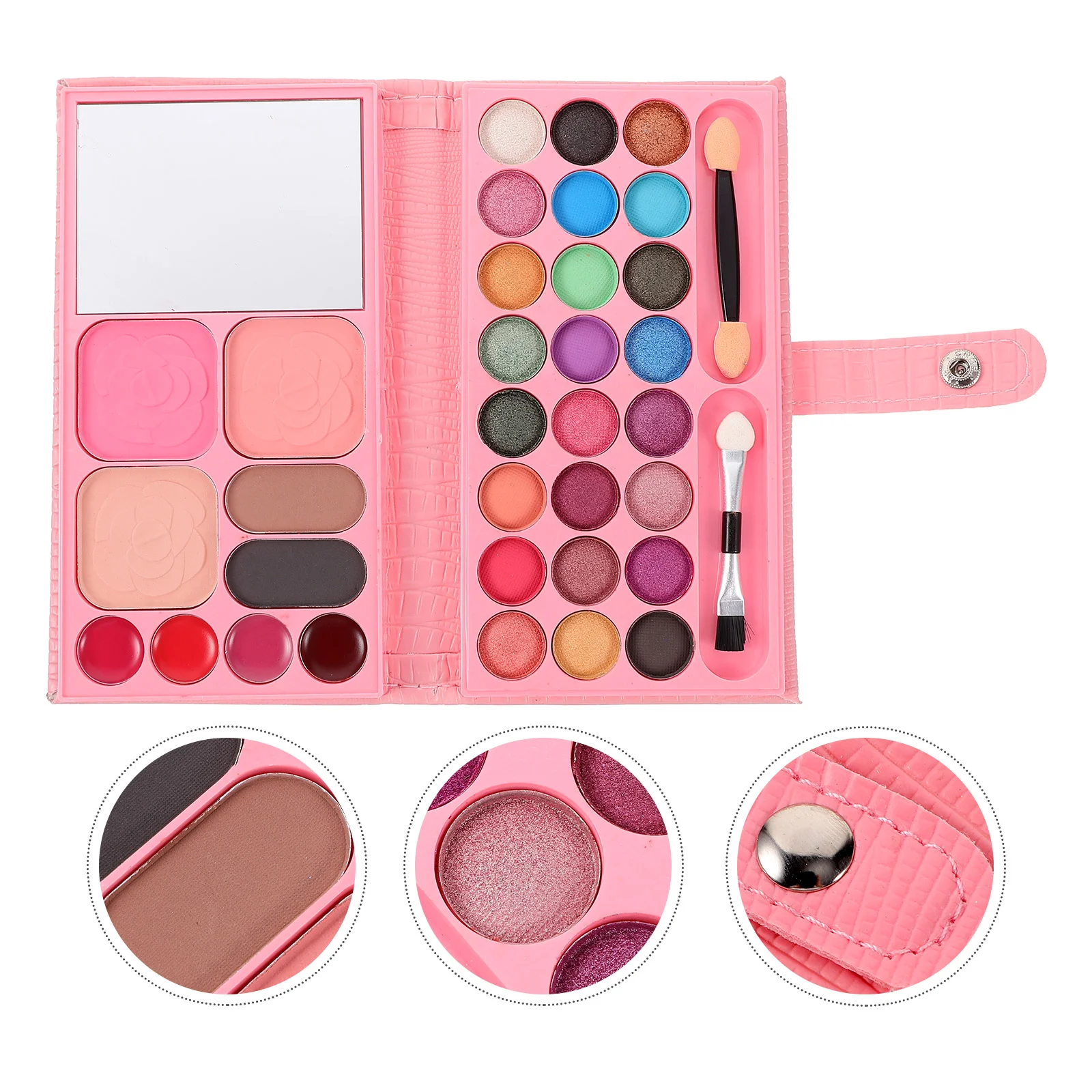 Colori bambini Glitter ombretto polveri Blush ombretto polvere Pan principiante trucco piatto lavabile Set di bellezza