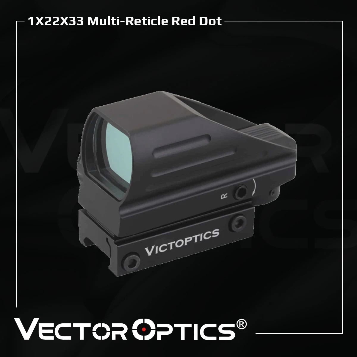 

Victoptics Riflescope Dual Illuminated 1X22X33 Red Green Dot Gun Sight 33Mm Scope Sight with 20Mm Rail