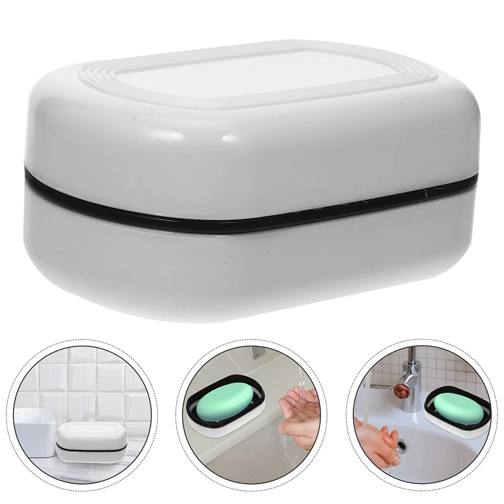 

2pcs Double Drainable Soap Box Pp Leak-Proof Lid For Travel Camping Bathroom Household Soap Holder Container