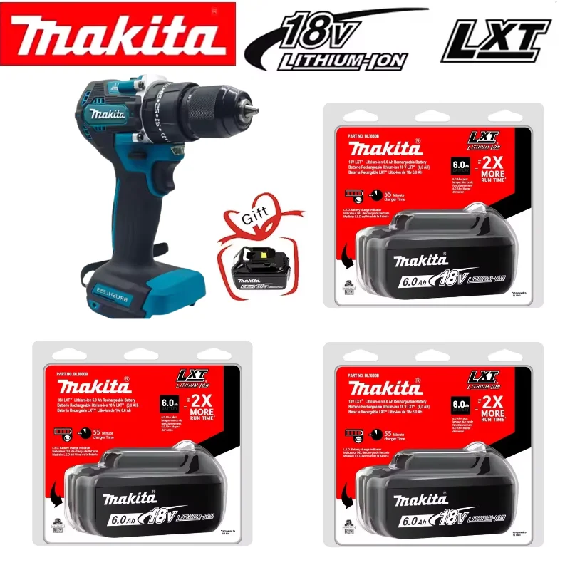 

Makita DDF487 10mm red and black brushless household 18V lithium-ion charging impact drill, high torque electric screwdriver .