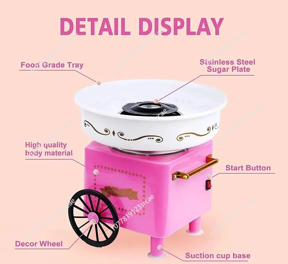 

Fower cotton candy floss making machine with cart Fairy floss maker candy maker for sale