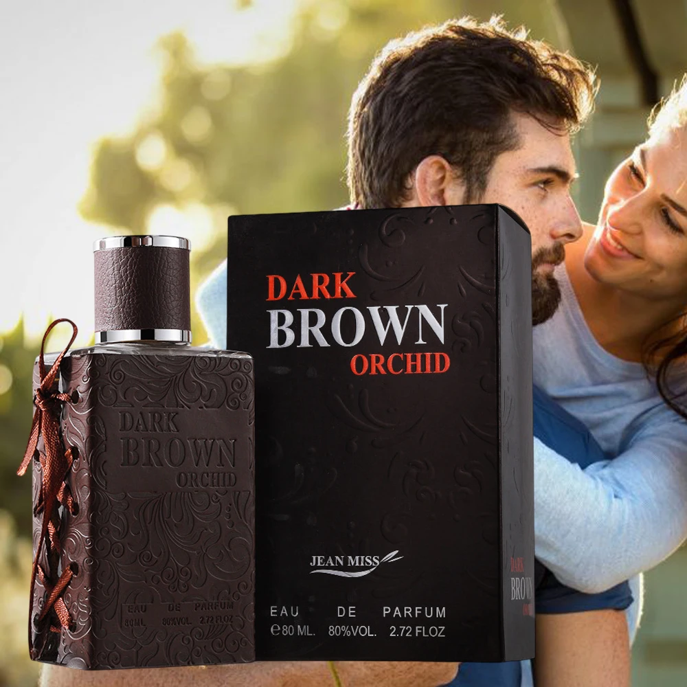 80ml DARK BROWN ORCHID EAU DE PARFUM Retro Gentleman Whiskey Pheromone Perfume Glamour Fragrance Body Spray for Men Women