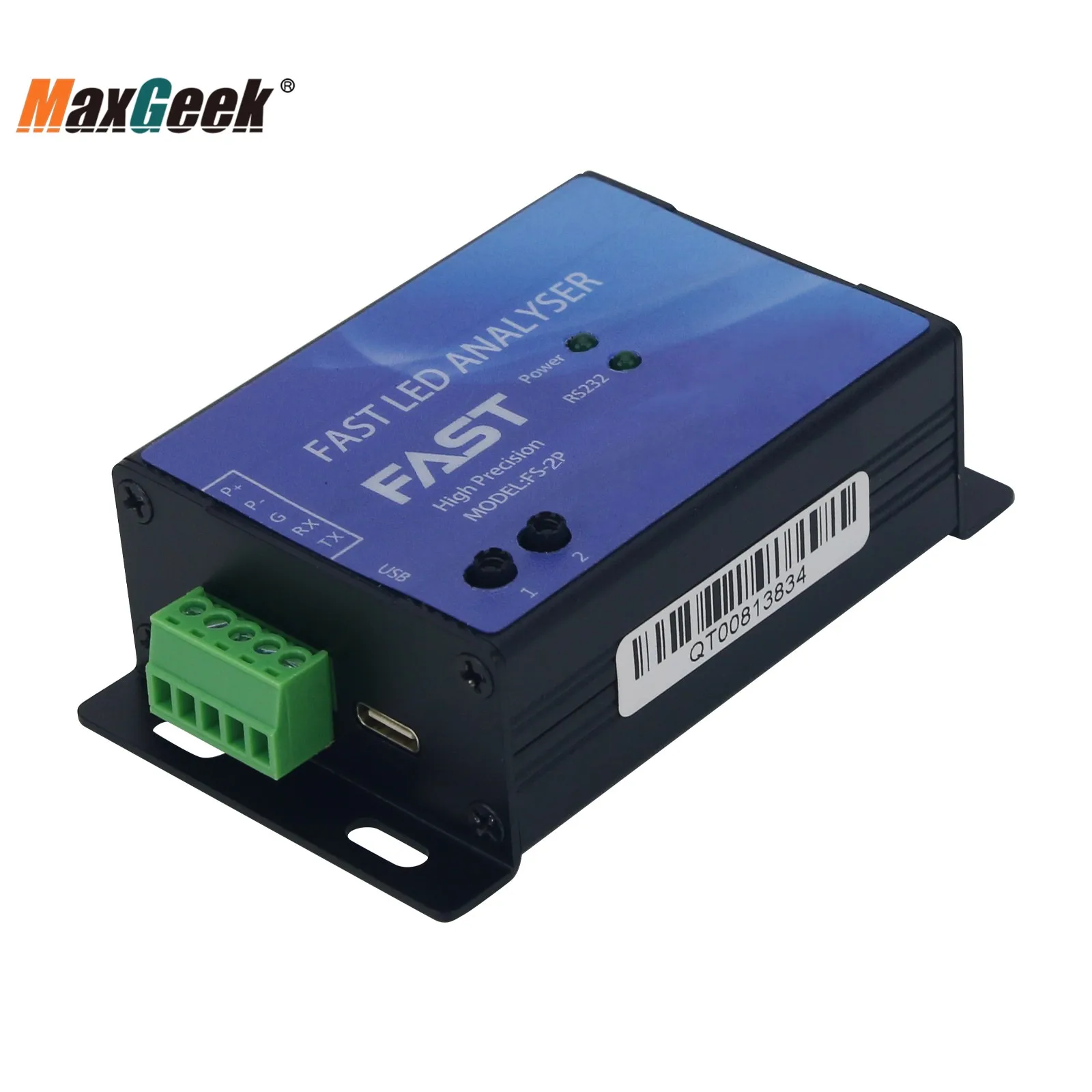 Maxgeek FS-2P 2-Channel High Precision Calibration Fast LED Analyzer HSI/RGB/XY Chroma/Main Wavelength LED Tester