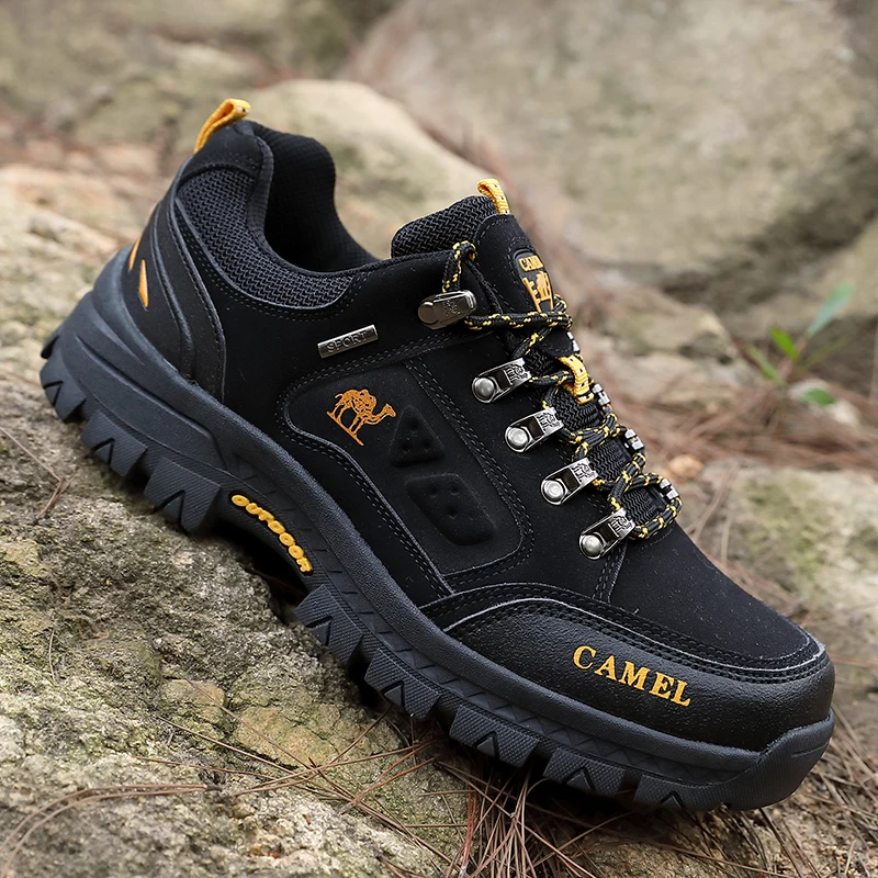 

Classic Black Men's Hiking Shoes Outdoor Low Climbing Walking Shoes For Men Trekking Sneakers Non-Slip Mountaineering Shoes Man