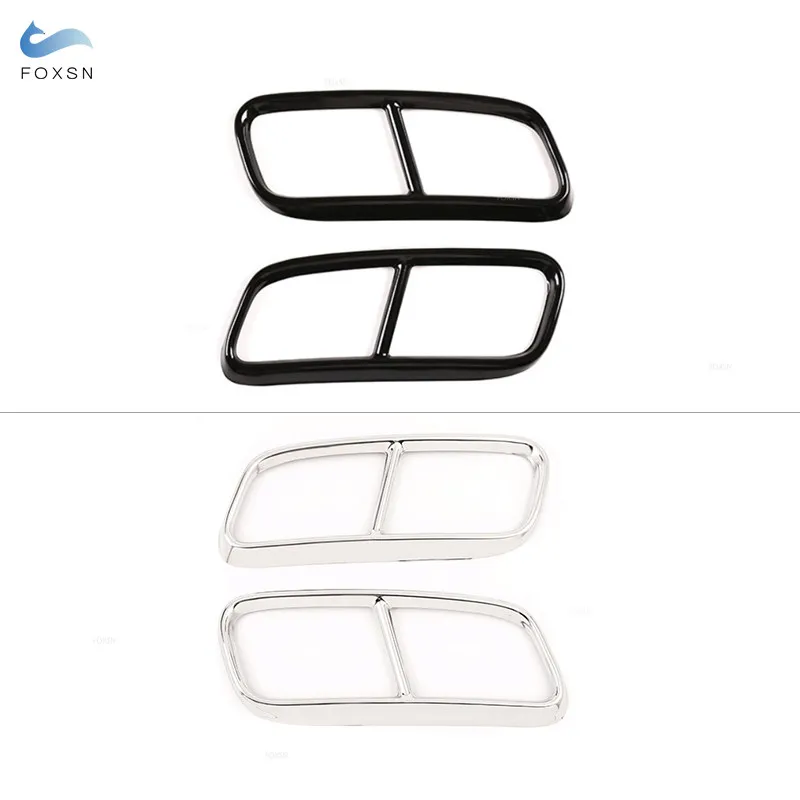 For Audi Q7 2016 2017 2018 Car Accessories Stainless Steel Tail Muffler Exhaust Pipe Output Cover Trim