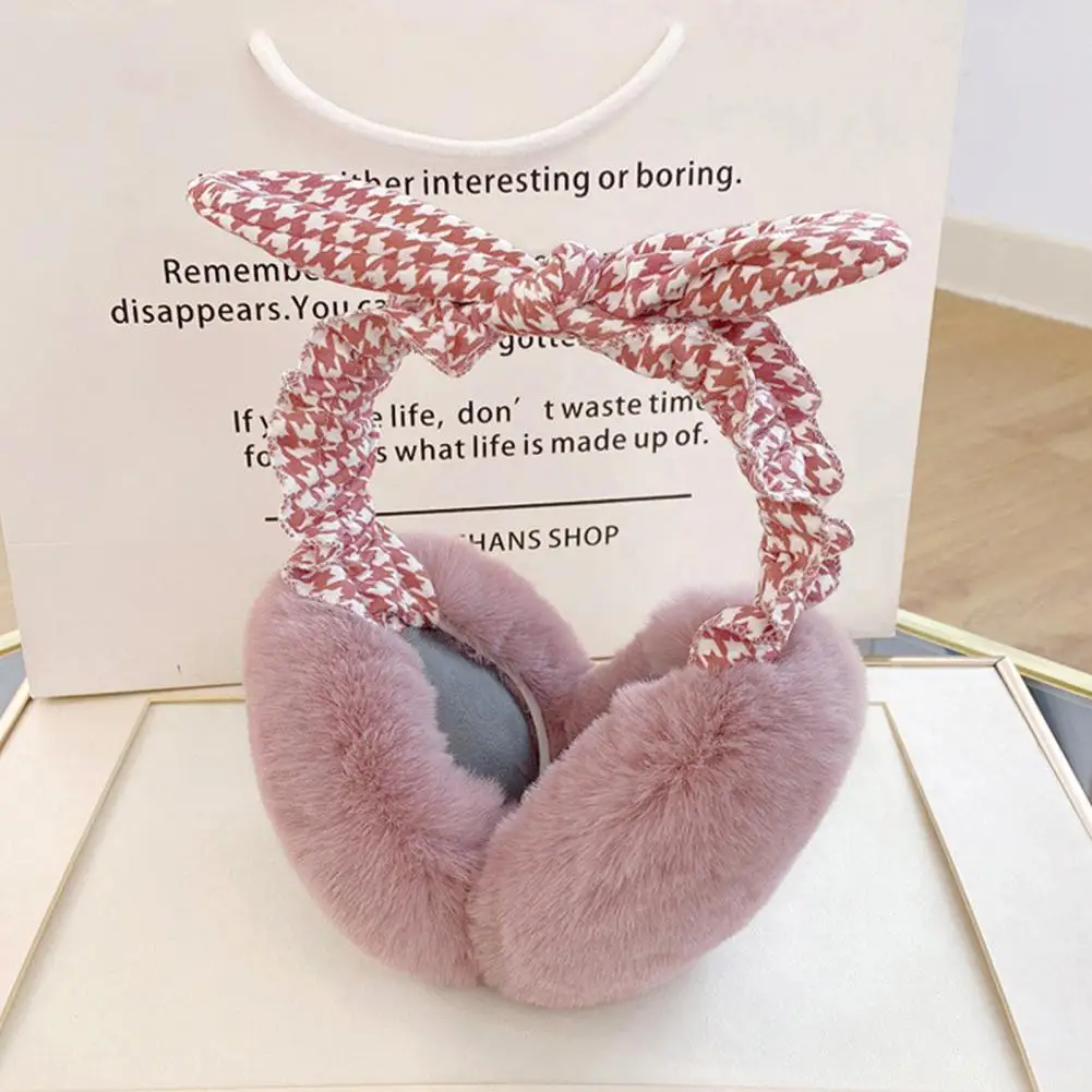 Protège-oreilles en peluche ultra épais pour femme, design nœud papillon, coupe-vent, automne