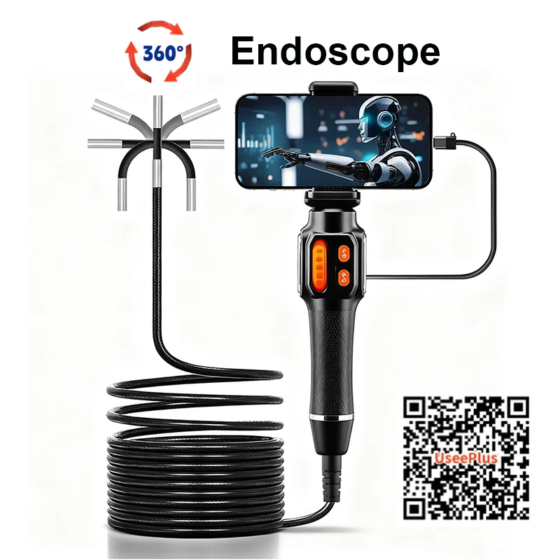 

Type-C360° Two-Way Rotary Articulating Endoscope Camera HD 1080P Car InspectionIndustrial Endoscope With 8 LED For lOS Android