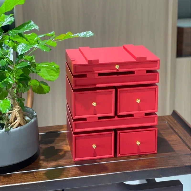 Jewelry Organizer Boxes Wood Storage Box Drawer Type Luxury Accessory Organizing Case Multifunctional High End Organization Case
