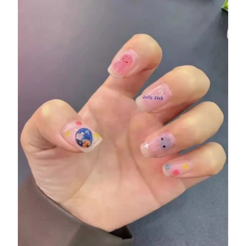 Cute 3D Mini Jellyfish Jelly Stickers for Girl Nail Art Phone Case Decoration Beautify Relief DIY Children Classic Toys Sticker