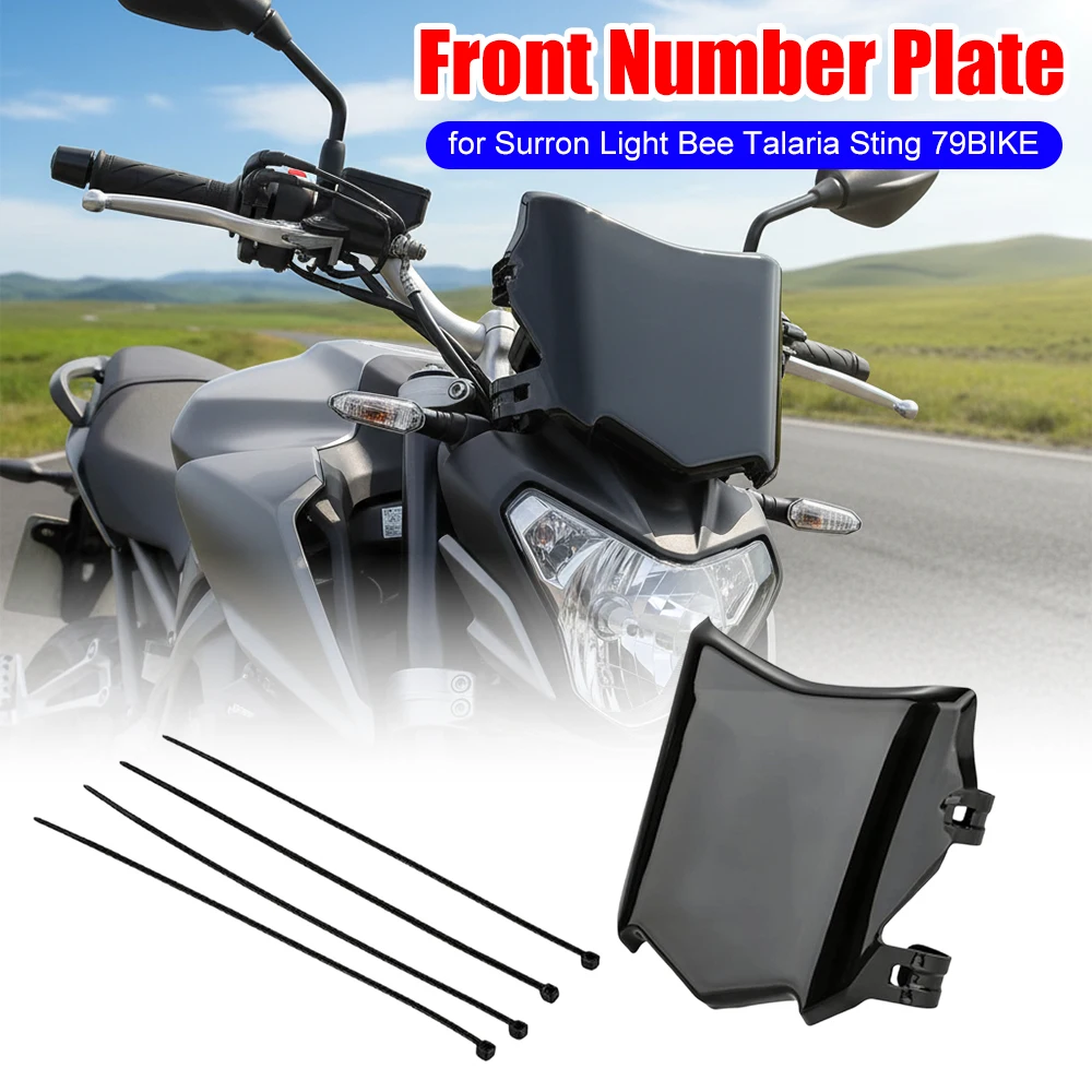 

Front Number Plate with Cable Ties Electric Dirt Bike Plate Replacement Lightweight Fit for Surron Light Ultra Bee Talaria Sting