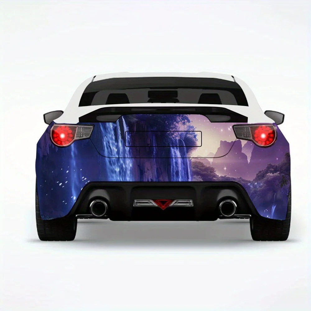 

Звездный водопад, ночной художественный принт, автомобильная наклейка, виниловая наклейка на заднюю часть автомобиля, водонепроницаемые самоклеящиеся виниловые наклейки для хвоста автомобиля