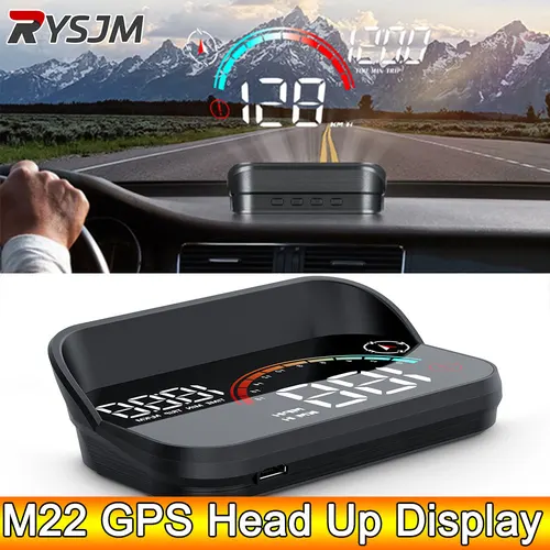 AD Head Up Display proyector de parabrisas M22 GPS para coche HUD velocímetro GPS Digital Universal Km/h proyección LCD en vidrio velocidad del coche