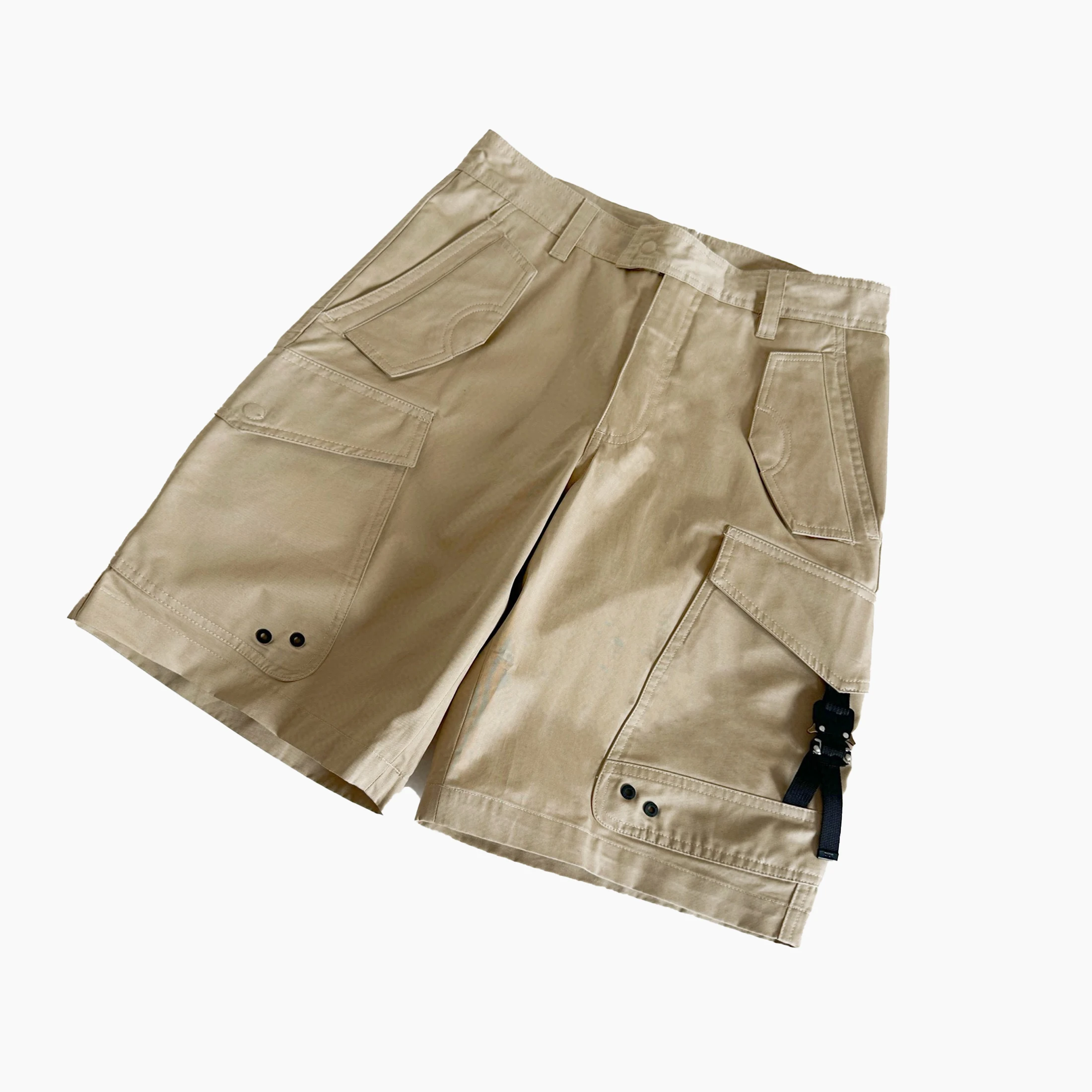 

L NIGO Men's Summer Solid Color Mid Waist Buttoned Casual Polyester Shorts Pants #nigo98884