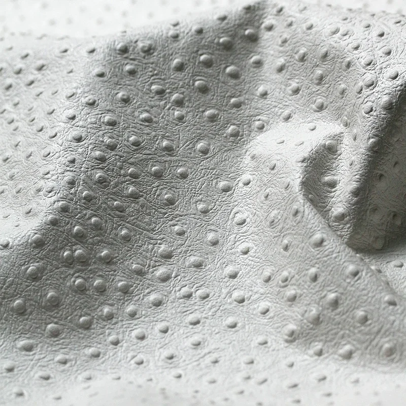 Origin Nordic White Particle Three-dimensional Texture Thick Fabric Artificial Leather PU Outerwear Bag Clothing Designer Fabric